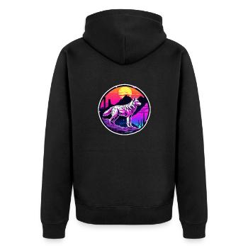 Wolf / Pack / Forest / Wild / Wildlife / Howl - Unisex Premium Organic Zip Hoodie - black - Back - Nico (187cm)