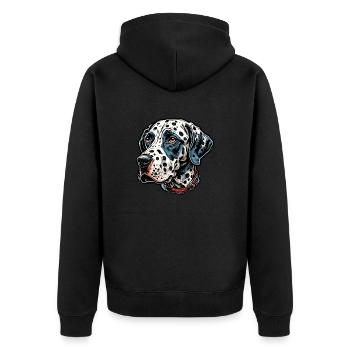 Dalmatien / Chien / Animal / Animal de compagnie / Aboiement - Veste à capuche bio Premium Unisexe - noir - Dos - Nico (187cm)
