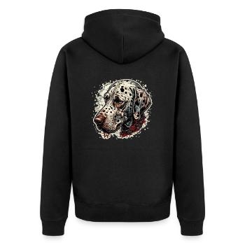 Dalmatien / Chien / Animal / Animal de compagnie / Aboiement - Veste à capuche bio Premium Unisexe - noir - Dos - Nico (187cm)