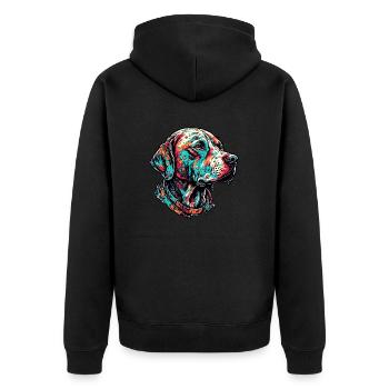 Dalmatien / Chien / Animal / Animal de compagnie / Aboiement - Veste à capuche bio Premium Unisexe - noir - Dos - Nico (187cm)