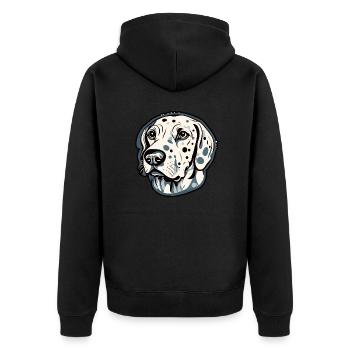 Dalmatien / Chien / Animal / Animal de compagnie / Aboiement - Veste à capuche bio Premium Unisexe - noir - Dos - Nico (187cm)