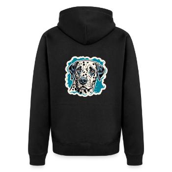 Dalmatien / Chien / Animal / Animal de compagnie / Aboiement - Veste à capuche bio Premium Unisexe - noir - Dos - Nico (187cm)