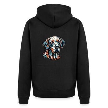 Dalmatien / Chien / Animal / Animal de compagnie / Aboiement - Veste à capuche bio Premium Unisexe - noir - Dos - Nico (187cm)