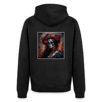 La Catrina / Dia de Muertos / Tatouage / Culture - Veste à capuche bio Premium Unisexe - noir - Dos - Nico (187cm)