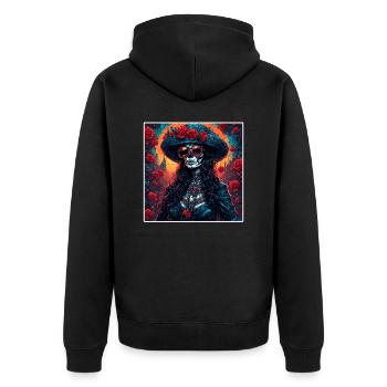 La Catrina/ Tattoo / Mexico / Skull / Skull - Unisex Premium Organic Zip Hoodie - black - Back - Nico (187cm)
