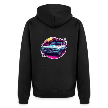 Auto / Fahrzeug / PKW / Mobil / Old Timer / fahren - Unisex Premium Bio Zip Hoodie - Schwarz - Hinten - Nico (187cm)