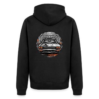 Auto / Fahrzeug / PKW / Mobil / Old Timer / fahren - Unisex Premium Bio Zip Hoodie - Schwarz - Hinten - Nico (187cm)