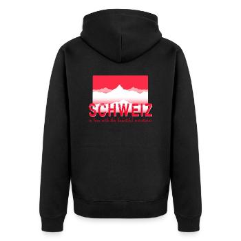 Montagnes de Suisse - Veste à capuche bio Premium Unisexe - noir - Dos - Nico (187cm)