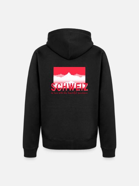 Switzerland Mountains - Unisex Premium Organic Zip Hoodie - black