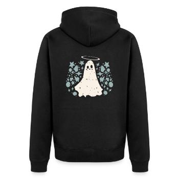 Holy Spirit - Unisex Premium Organic Zip Hoodie - black - Back - Nico (187cm)