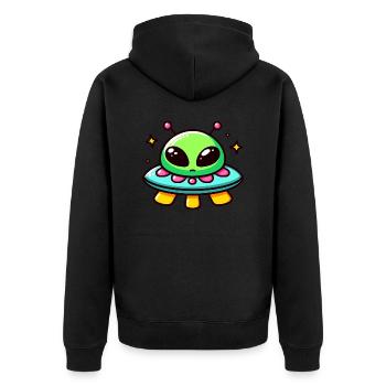 Rencontre extraterrestre - Veste à capuche bio Premium Unisexe - noir - Dos - Nico (187cm)