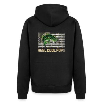 Moulinet Cool Pops Pêche Camo Drapeau Fête des Pères - Veste à capuche bio Premium Unisexe - noir - Dos - Nico (187cm)
