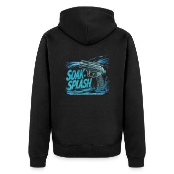 SOAK SPLASH - Unisex Premium Organic Zip Hoodie - black - Back - Nico (187cm)