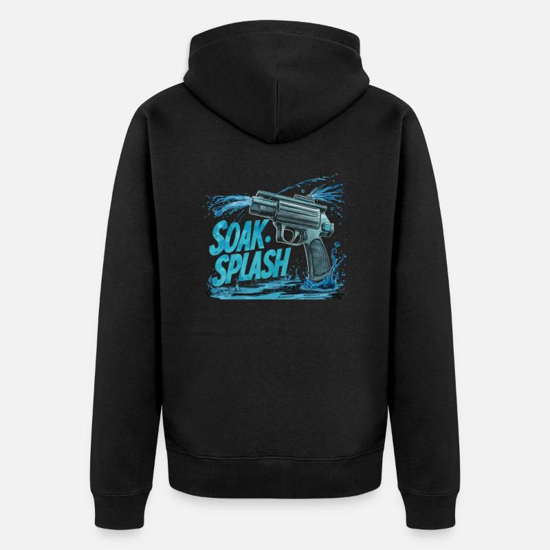 ÉCLABOUSSURES DE TREMPAGE - Veste à capuche bio Premium Unisexe - noir