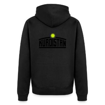Kurdistan - Unisex Premium Organic Zip Hoodie - black - Back - Nico (187cm)