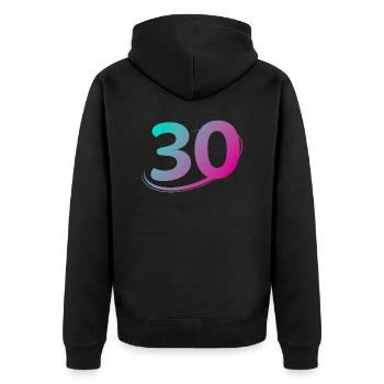 Numéro 30 multicolore - Veste à capuche bio Premium Unisexe - noir - Dos - Nico (187cm)