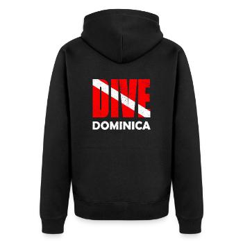 Dive Dominica - Karibik - Caribbean - West Indies - Unisex Premium Organic Zip Hoodie - black - Back - Nico (187cm)