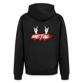 METAL - Unisex Premium Bio Zip Hoodie - Schwarz - Hinten - Nico (187cm)