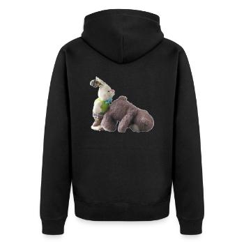lapin ourson - Veste à capuche bio Premium Unisexe - noir - Dos - Nico (187cm)
