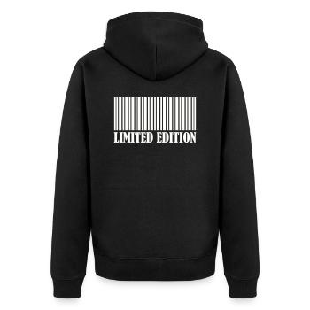 Barcode Limited Edition - Unisex Premium Organic Zip Hoodie - black - Back - Nico (187cm)