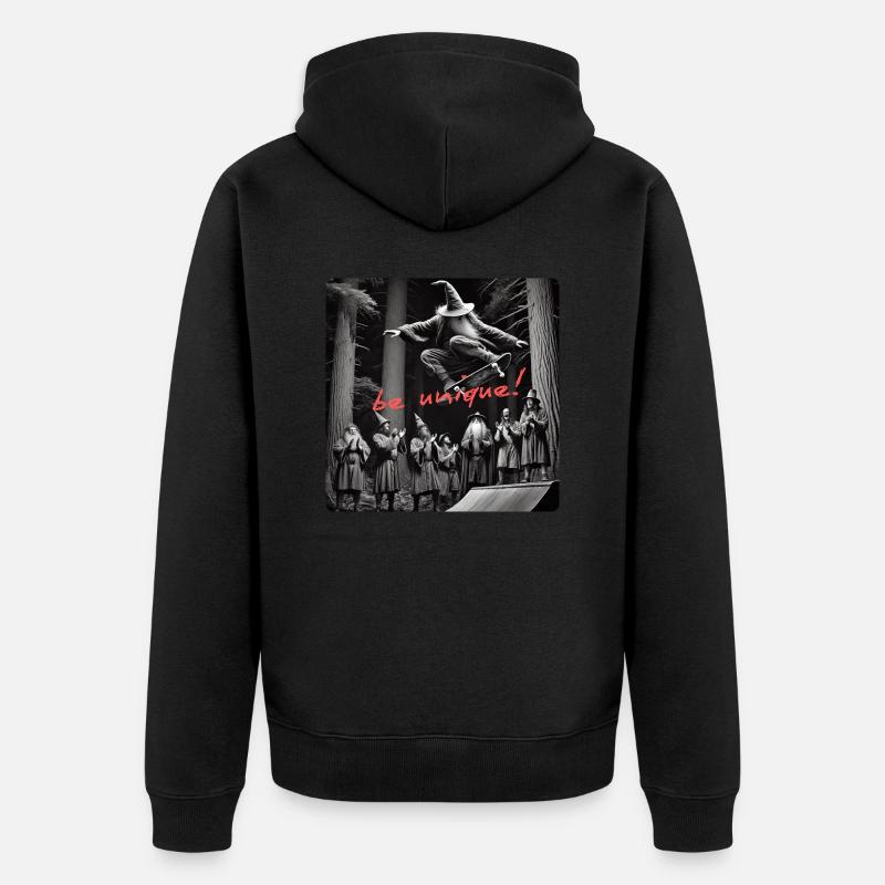 crazy wizard skateboard - Unisex Premium Bio Zip Hoodie - Schwarz