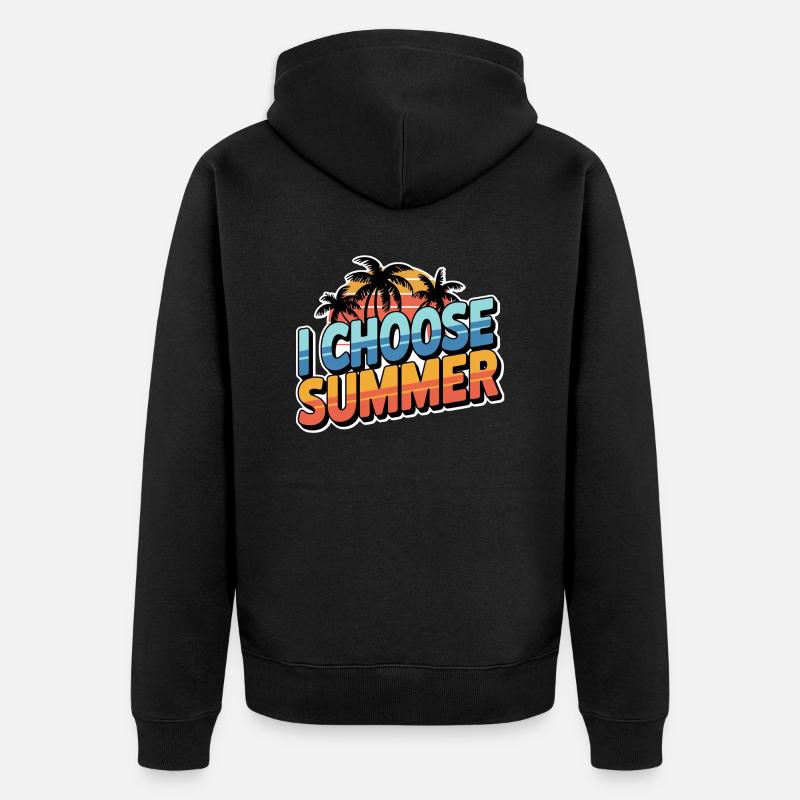 choose summer - vacances d'été - Veste à capuche bio Premium Unisexe - noir