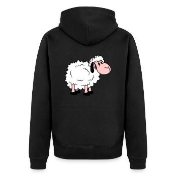 mouton bébé se tient mignon mignon agneau enfant cool bande dessinée - Veste à capuche bio Premium Unisexe - noir - Dos - Nico (187cm)