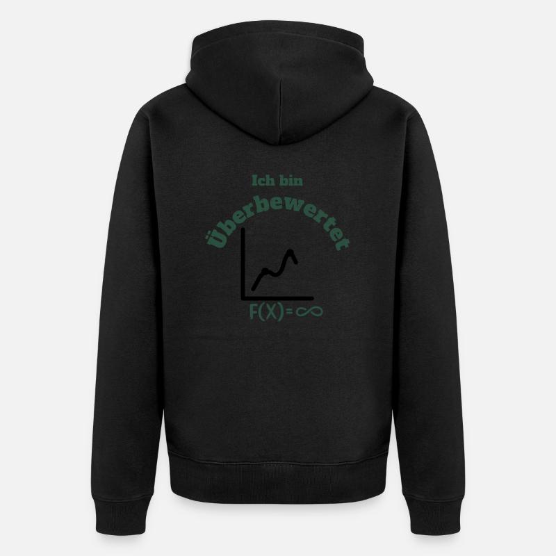 Ich bin überbewertet - Unisex Premium Bio Zip Hoodie - Schwarz