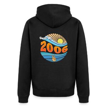 2006 – 19 ans de souvenirs épiques et de grands moments - Veste à capuche bio Premium Unisexe - noir - Dos - Nico (187cm)