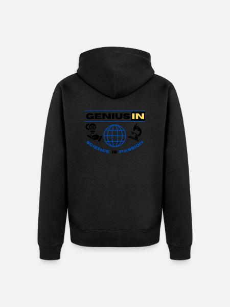 GENIUS IN - Unisex Premium Bio Zip Hoodie - Schwarz