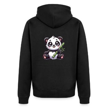 Entspannter Koala - Unisex Premium Bio Zip Hoodie - Schwarz - Hinten - Nico (187cm)