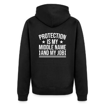 Insurance Agent Costume Protection My Job Medicare - Unisex Premium Organic Zip Hoodie - black - Back - Nico (187cm)