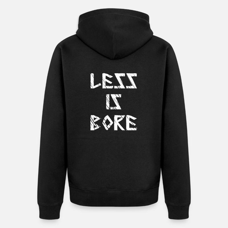 Less is bore - Unisex Premium Bio Zip Hoodie - Schwarz