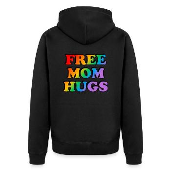 Maman Libre Câlins LGBTQ fierté Arc-en-ciel - Veste à capuche bio Premium Unisexe - noir - Dos - Nico (187cm)