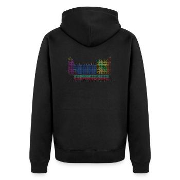 Periodensystem der chemischen Elemente. - Unisex Premium Bio Zip Hoodie - Schwarz - Hinten - Nico (187cm)