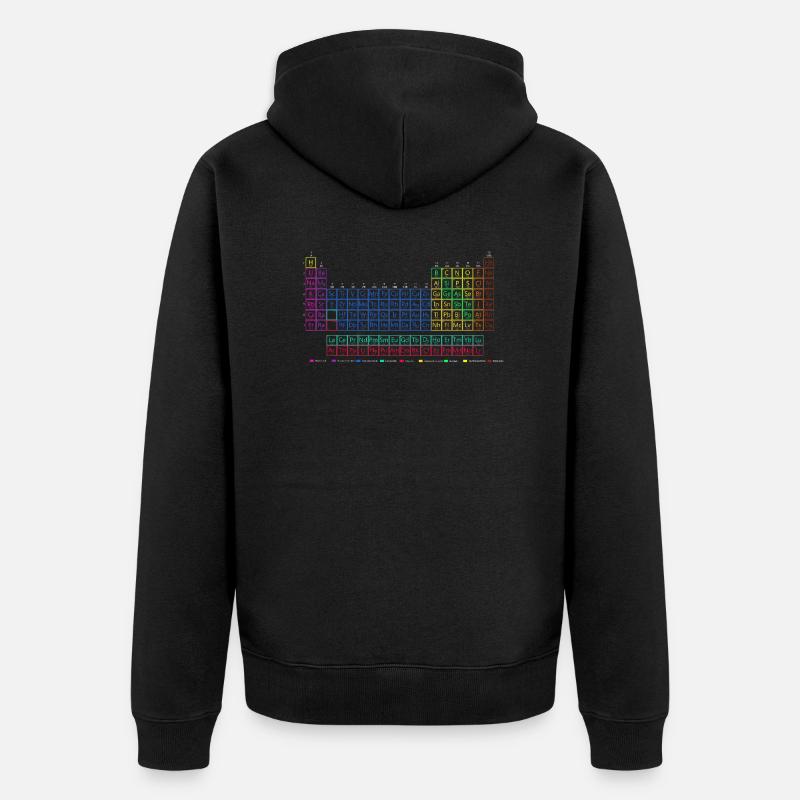 Periodensystem der chemischen Elemente. - Unisex Premium Bio Zip Hoodie - Schwarz