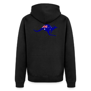 Australia - Unisex Premium Bio Zip Hoodie - Schwarz - Hinten - Nico (187cm)