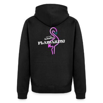 you look totally FLAMAZING - Unisex Premium Organic Zip Hoodie - black - Back - Nico (187cm)