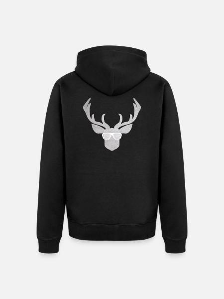 Glasögon med hjort i silver och vit för kostym - Ekologisk premiumluvjack unisex - svart