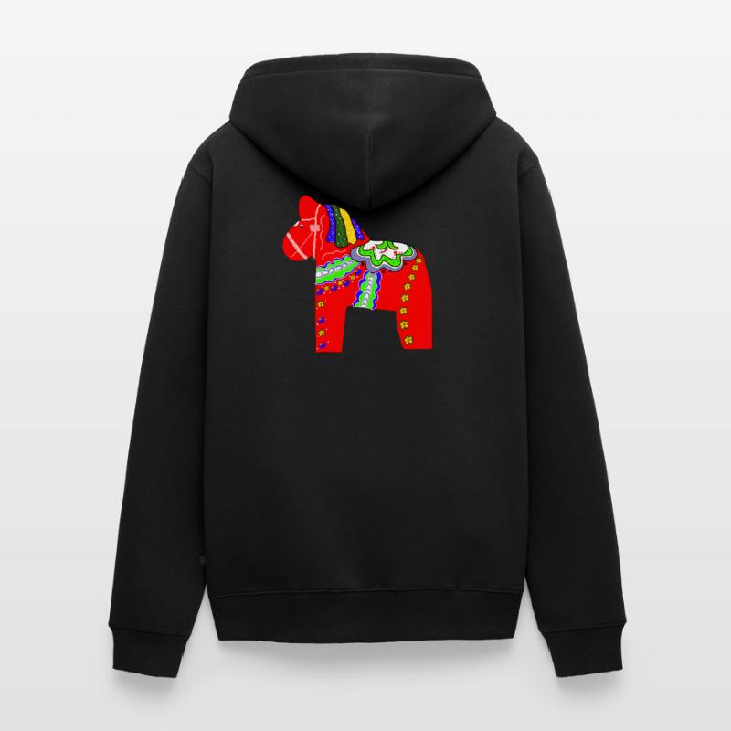 Dalapferd oder Dalahäst Unisex Premium Bio Zip Hoodie
