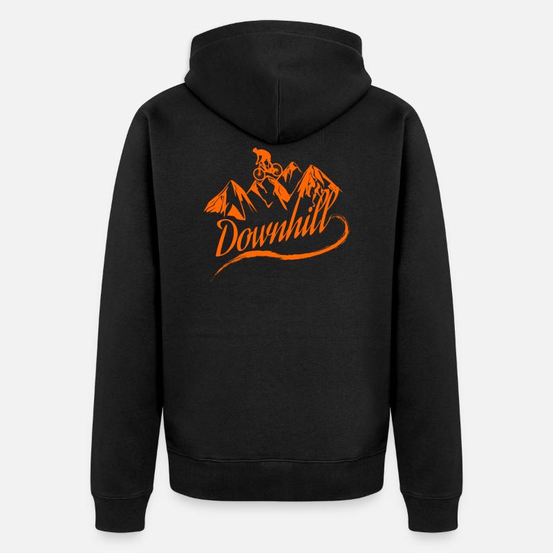 Downhill - Unisex Premium Bio Zip Hoodie - Schwarz