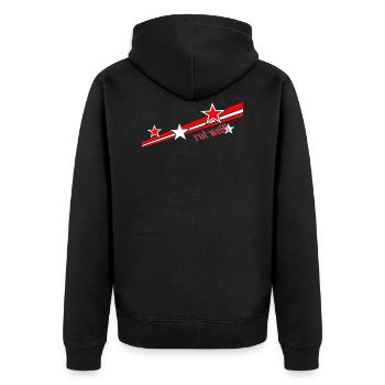 rouge blanc - Veste à capuche bio Premium Unisexe - noir - Dos - Nico (187cm)
