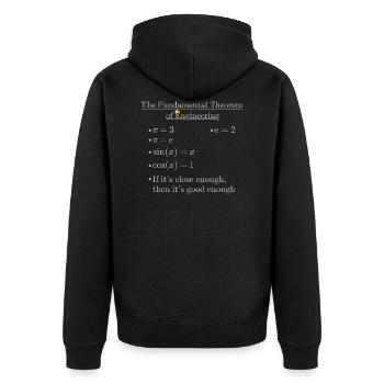 Fundamental Theorem of Engineering Light - Unisex Premium Bio Zip Hoodie - Schwarz - Hinten - Nico (187cm)
