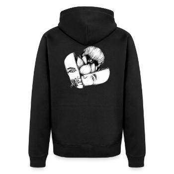 Garten nach innen - Unisex Premium Bio Zip Hoodie - Schwarz - Hinten - Nico (187cm)