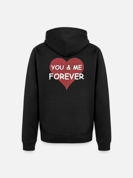 you & me forever | L’amour - Veste à capuche bio Premium Unisexe - noir