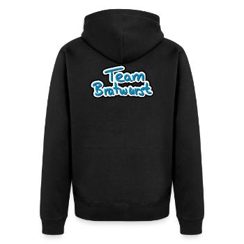 Équipe Bratwurst - Veste à capuche bio Premium Unisexe - noir - Dos - Nico (187cm)