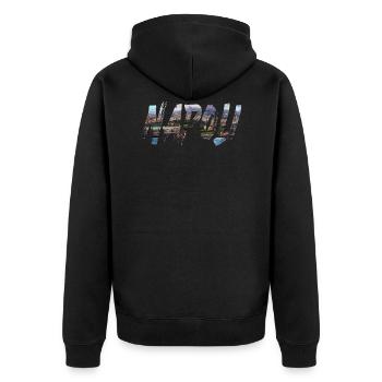 Neapel Napoli Italien Europa Pompeji - Unisex Premium Bio Zip Hoodie - Schwarz - Hinten - Nico (187cm)