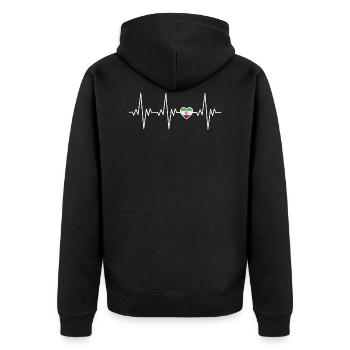 Iran battement de coeur ECG cadeau - Veste à capuche bio Premium Unisexe - noir - Dos - Nico (187cm)