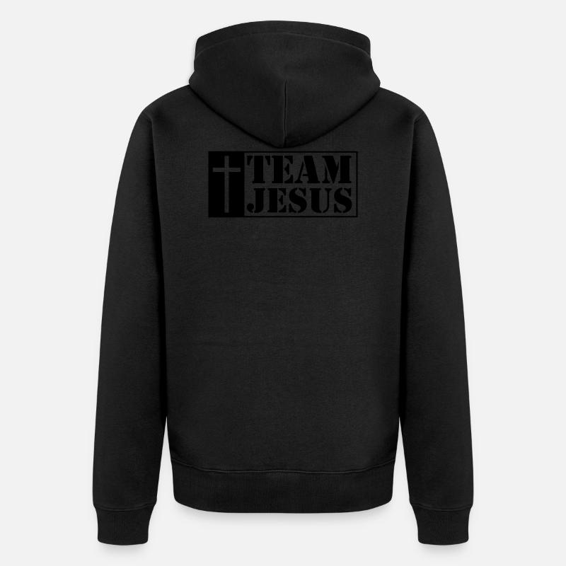 team jesus crois - Veste à capuche bio Premium Unisexe - noir
