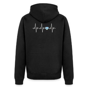 St Lucia Heartbeat ECG Cadeau - Veste à capuche bio Premium Unisexe - noir - Dos - Nico (187cm)
